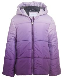 Big Girls Quilted Ombré Hooded Jacket