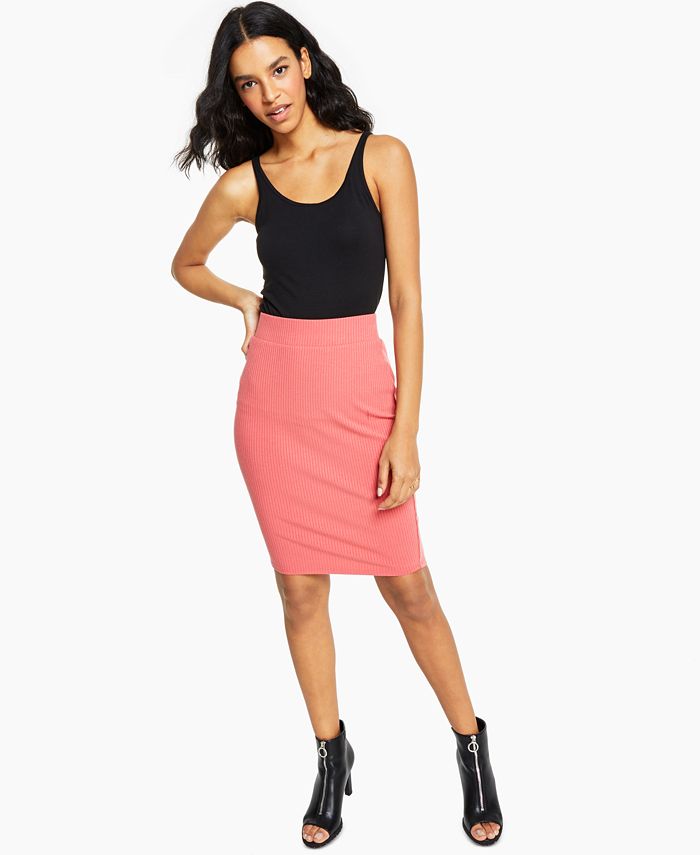 Bar III RibbedKnit Pencil Skirt, Created for Macy's Macy's