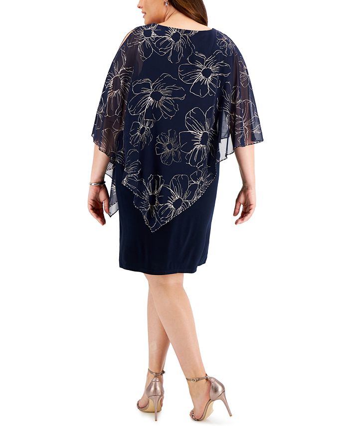 SL Fashions Plus Size Asymmetrical-Overlay Foiled Dress & Reviews ...