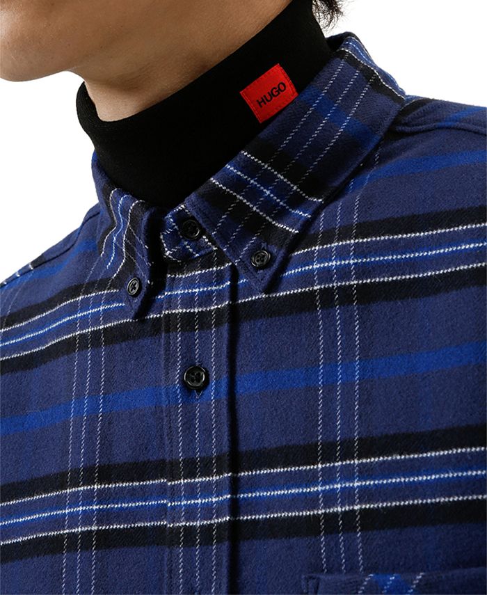 HUGO Hugo Boss Men's Ermann RelaxedFit Plaid Flannel Shirt Macy's