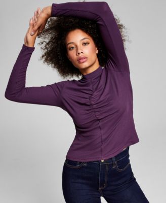 plum turtleneck top