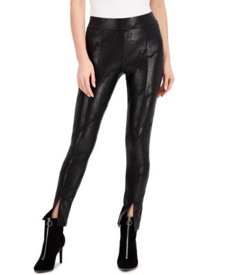 black embossed leggings