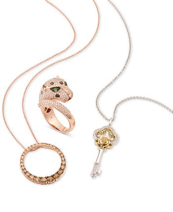 Le Vian - Chocolate Diamond Ombr&eacute; Circle 18" Adjustable Pendant Necklace (1-1/5 ct. t.w.) in 14k Rose Gold , 14K White Gold or 14k Yellow Gold