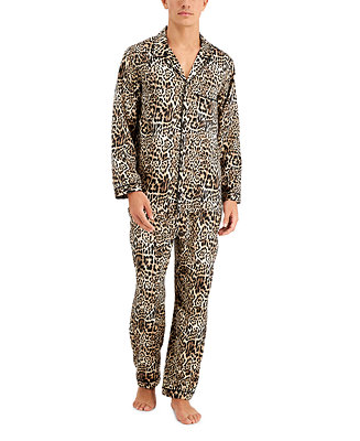 INC International Concepts Men's Cheetah-Print Satin Pajamas, Created for  Macy's & Reviews - Pajamas & Robes - Men - Macy's