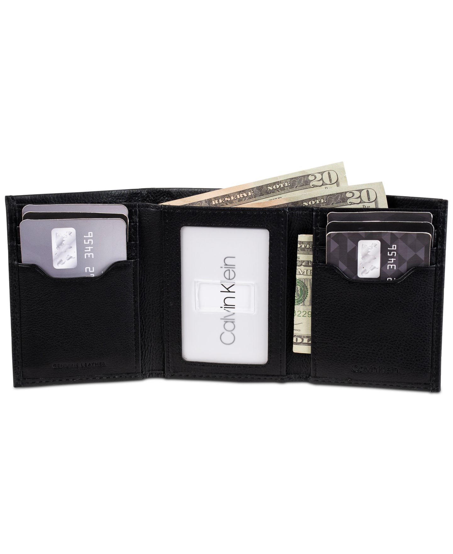 Мужской кошелёк Calvin Klein Soft Milled Trifold Wallet, цвет: Чёрный — фото 4