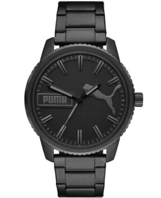 Puma Men's Ultra Fresh Black Stainless Steel Bracelet Watch, 46mm
