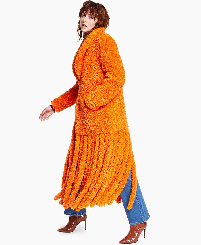 INC International Concepts FauxFur FringeTrimmed Coat, Created for Macy's & Reviews Coats