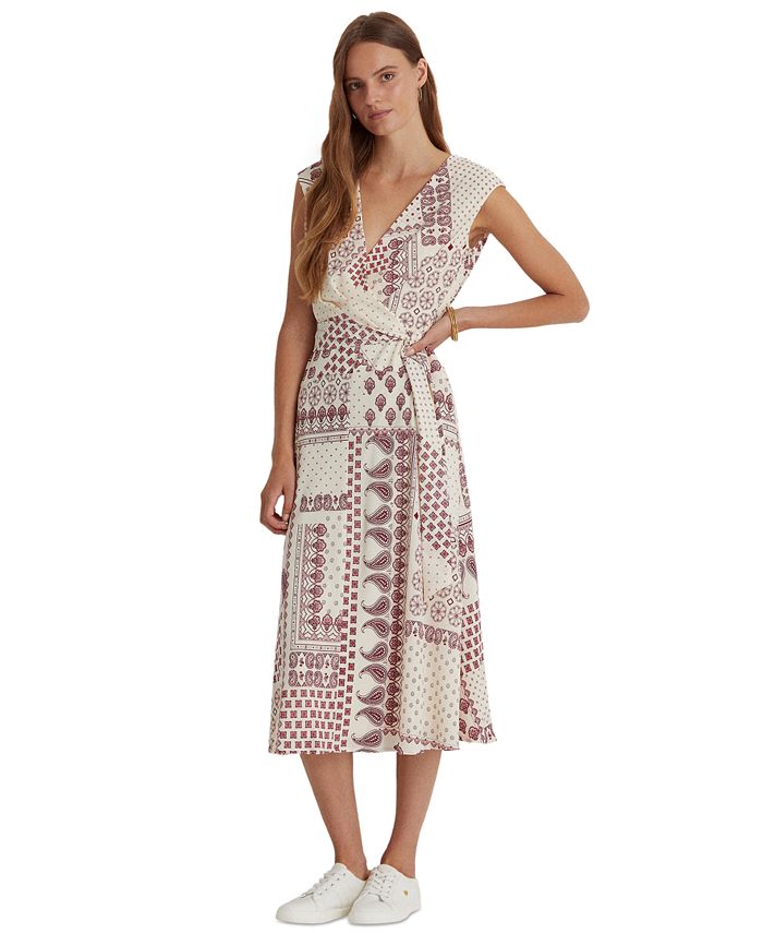 Lauren Ralph Lauren Bandanna-Print Crepe Midi Dress & Reviews - Dresses -  Women - Macy's