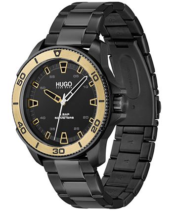 HUGO - Men's Streetdiver Black Ion Plated Steel Bracelet Watch 44mm