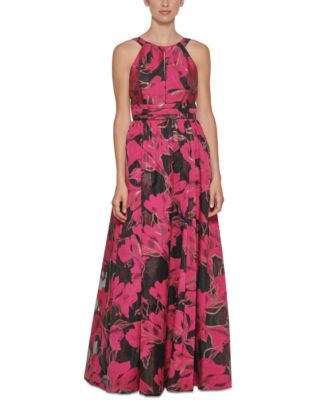 Calvin Klein - Floral-Print Halter Ballgown