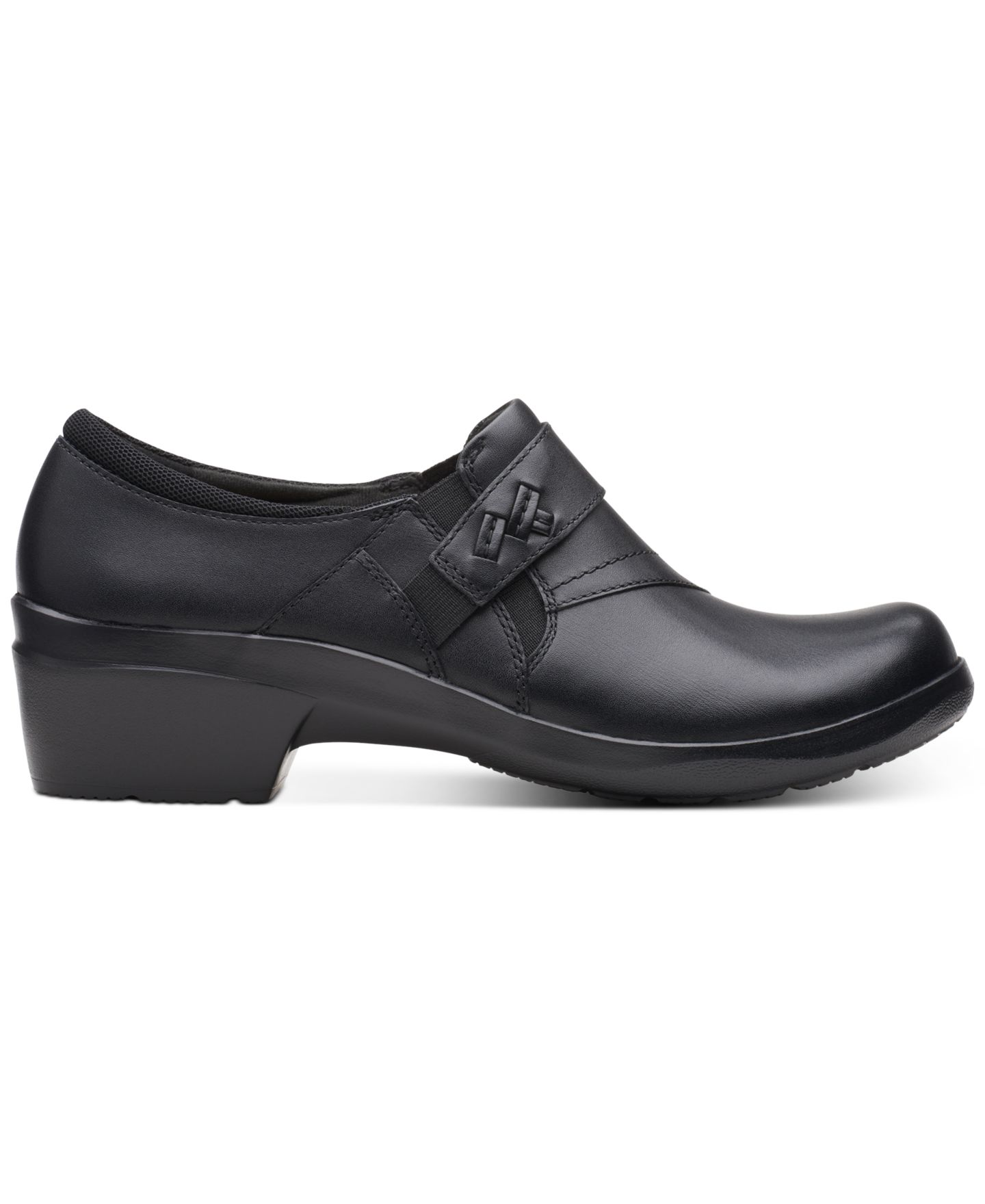 Обувь Clarks Women's Angie Pearl Slip-On Shoes, цвет: Чёрный кожаный — фото 2