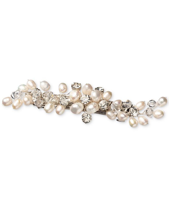 Macy's Cultured Freshwater Baroque Pearl (8-1/2mm) & Crystal (5mm) Vine ...