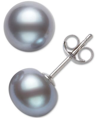 Cultured Freshwater Button Pearl (8-9mm) Stud Earrings