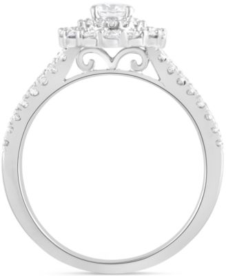 Diamond Double Halo Ring (1 ct. t.w.) in 14k White Gold