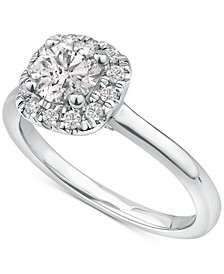 Diamond Cushion Halo Engagement Ring (1 ct. t.w.) in 14k White Gold