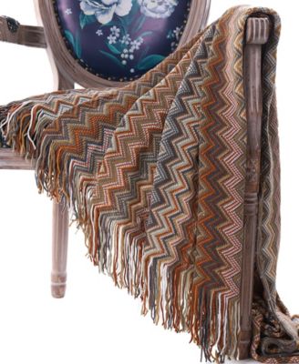 Multi-Color Chevron Pattern Throw, 60" x 50"