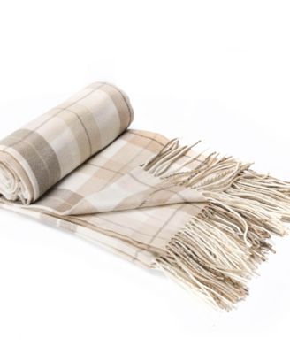 Yarn-Dyed Woven Plaid Fringe Throw, 60" x 50"