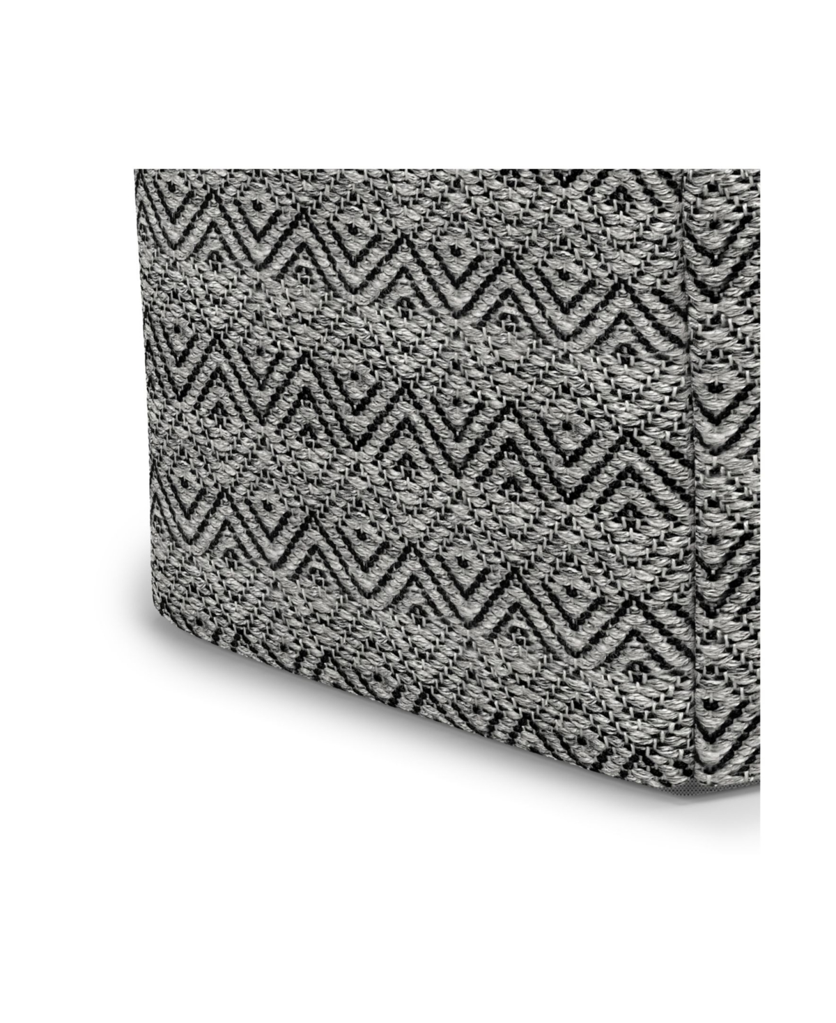 Shop Macy's Hendrik Square Woven Outdoor And Indoor Pouf In Gray,black