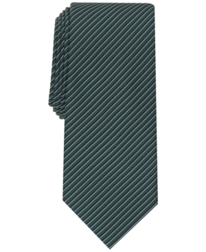 Alfani Men's Ciley Stripe Tie, Created For Macy's In Hunter