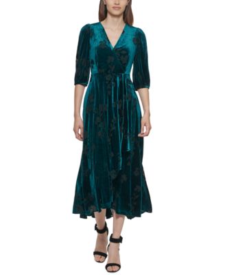 Patterned Velvet Maxi Dress