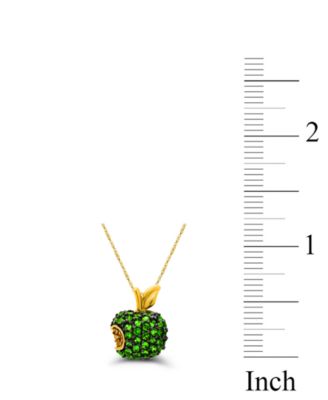 Tsavorite (1-3/8  ct. t.w.) and Yellow Sapphire (1/10  ct. t.w.) Apple Pendant in 14K Gold