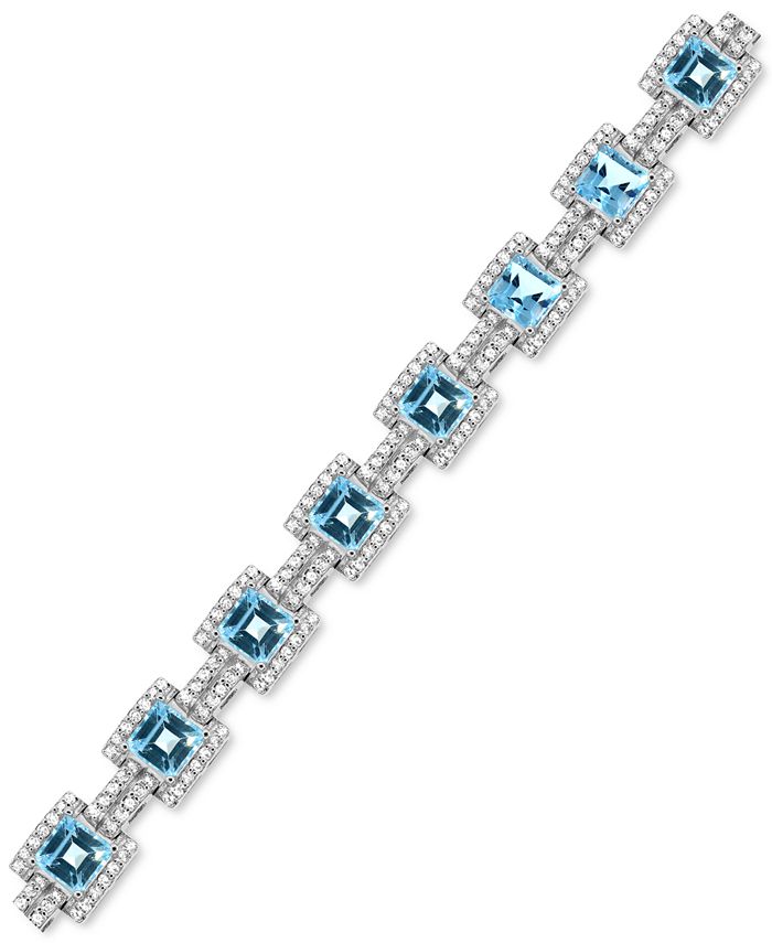 Macy's - Blue and White Topaz Tennis Bracelet in Sterling Silver