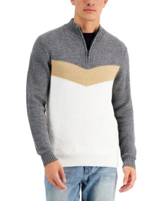 Alfani Men's Chevron Quarter-Zip Sweater, Created for Macy's - Macy's
