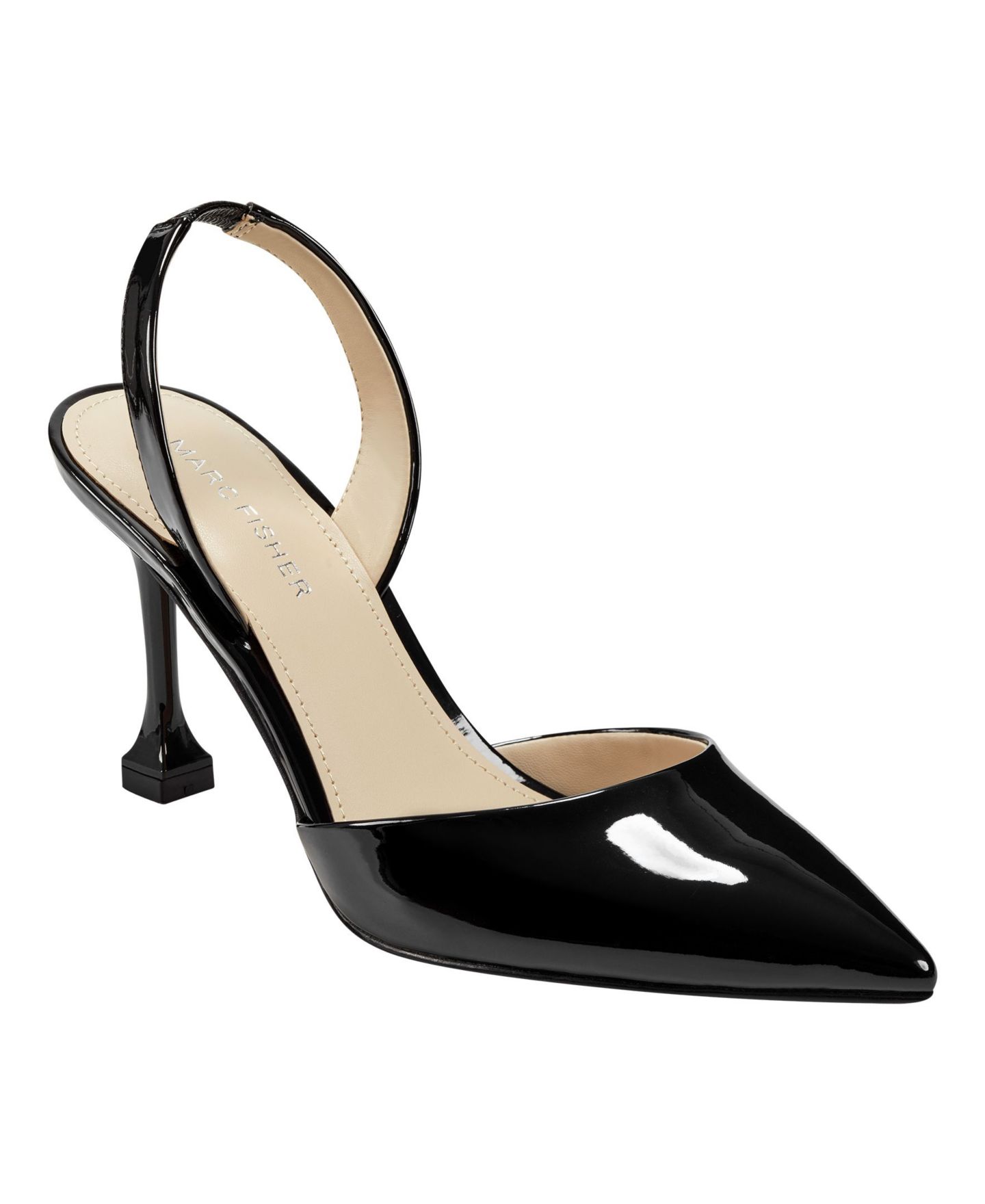 Женские туфли Marc Fisher Hadya Slingback Stiletto Pumps, цвет: Чёрный лаковый — фото 1