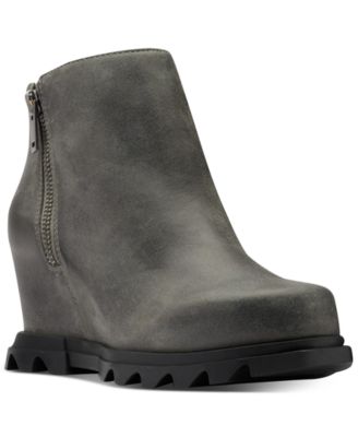 women's joan of arctic lug sole wedge zip booties