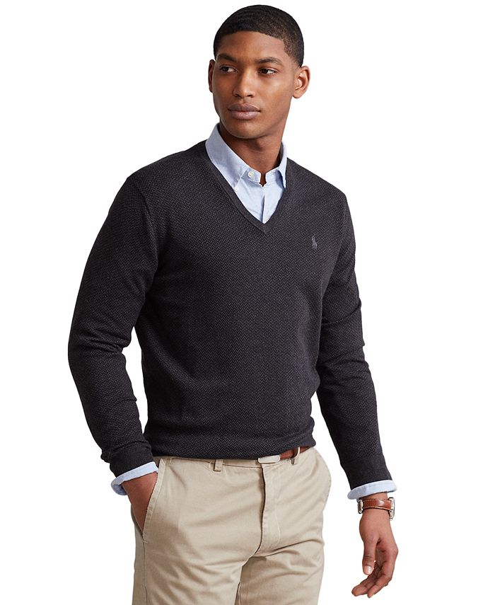 Ralph Lauren POLO by Ralph Lauren V-neck Pima cotton knit sweater Men's XL size /eaa455827
