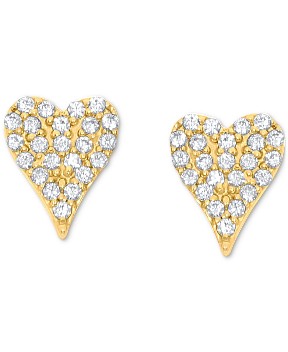 Diamond Heart Stud Earrings (1/10 ct. t.w.) in 10k Yellow or Rose Gold