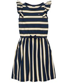 Big Girls Striped Ruffle Dress