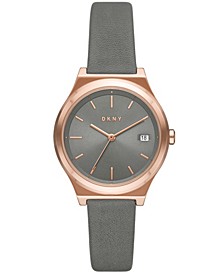 Women's Parsons Date Gray Leather Watch, 34mm