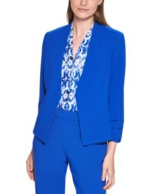 Petite Open-Front Pleated-Cuff Blazer