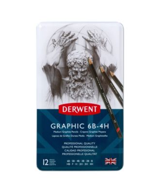 Derwent Graphic Bleistifte Set – 4 Stück (2B, B, HB, 2H)
