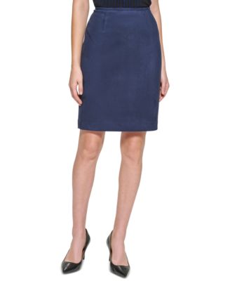 Calvin Klein - Petite Faux-Suede Pencil Skirt