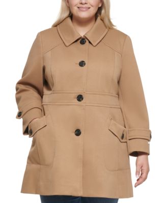 tan long peacoat women's