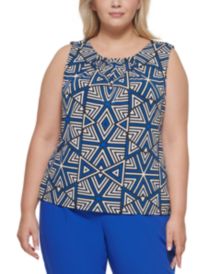 Plus Size Printed Sleeveless Top