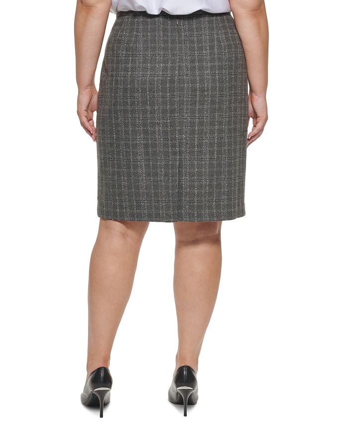Calvin Klein Plus Size Plaid Pencil Skirt - Macy's