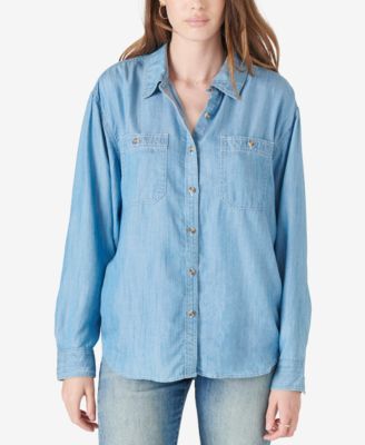 Lucky brand denim shirt womens best sale