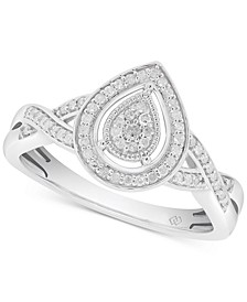 Diamond Teardrop Ring (1/5 ct. t.w.) in Sterling Silver