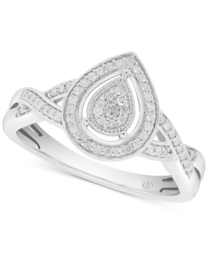 Macy's Diamond Teardrop Ring (1/5 Ct. T.w.) In Sterling Silver In Sterling Silver