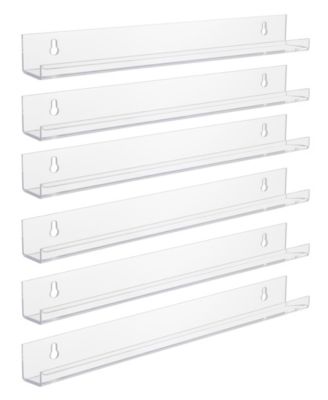 6 Pack Clear Wall Mounted Storage Shelves - for Home, Bathroom & More