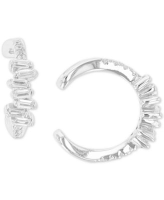 Cubic Zirconia Round and Baguette Ear Cuffs