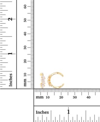 Cubic Zirconia Round and Baguette Ear Cuffs