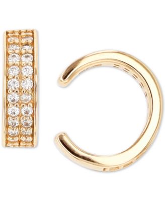 Cubic Zirconia Double Row Ear Cuffs