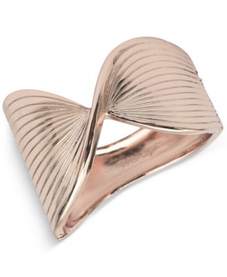 INC International Concepts - Rose Gold-Tone Wide Twisted Bangle Bracelet