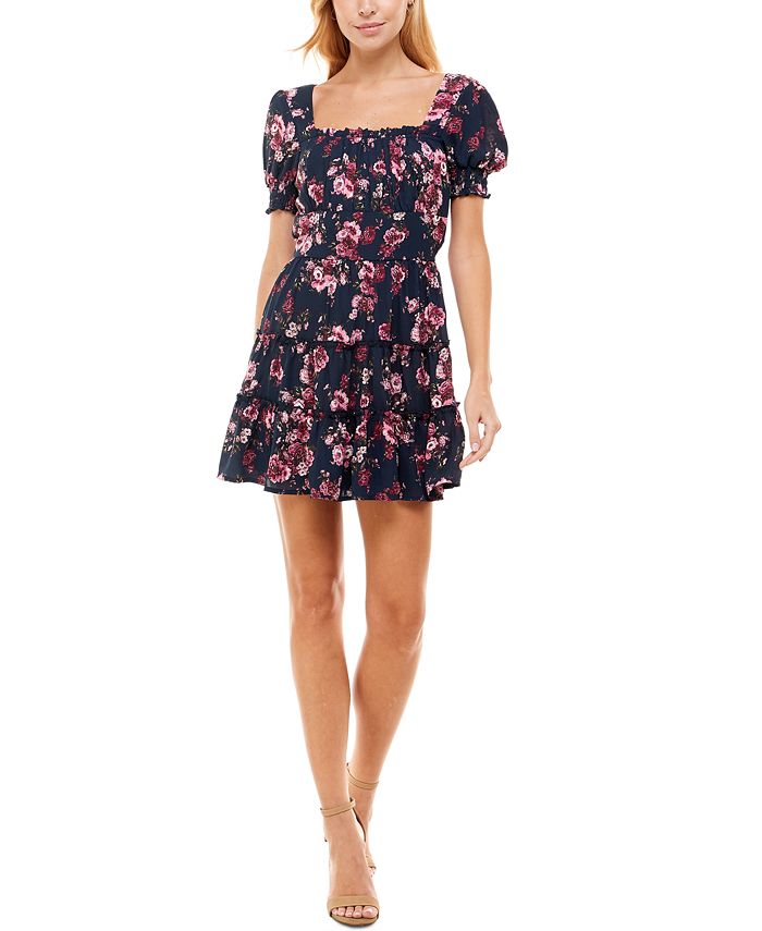 Trixxi Juniors Emma Printed Fit Flare Dress Macy s