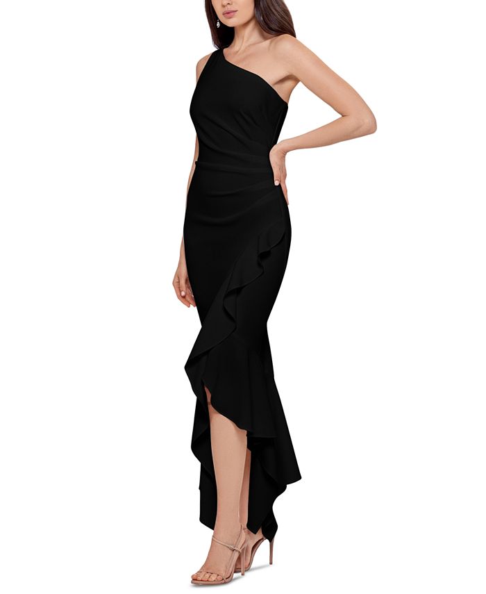 XSCAPE Ruffled One-Shoulder Gown & Reviews - Dresses - Women - Macy's