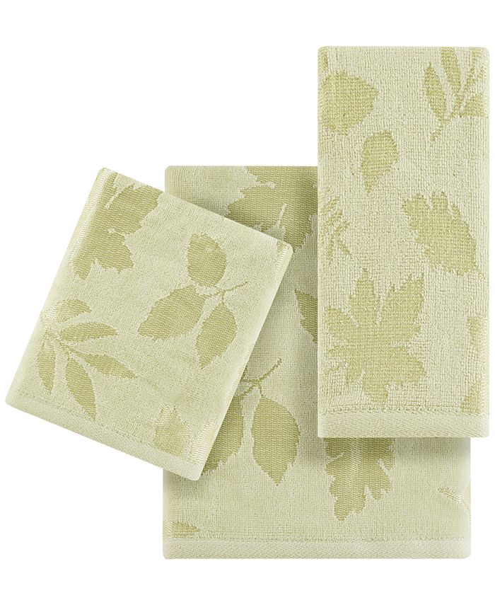 Martha Stewart Collection Martha Stewart Carved Leaves Sage Bath Towel, Created for Macy's Macy's